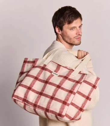 Sac cabas Claude tartan rose