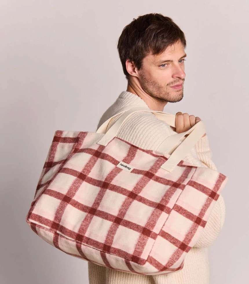 Sac cabas Claude tartan rose