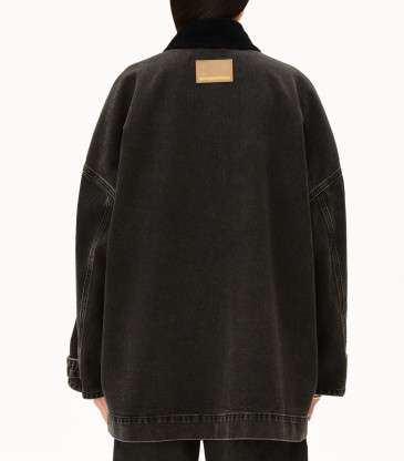 Veste en jean col velours nutmeg