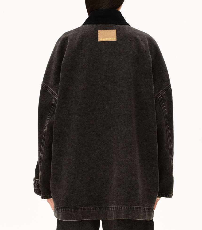 Veste en jean col velours nutmeg