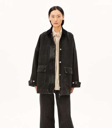Veste en jean col velours nutmeg