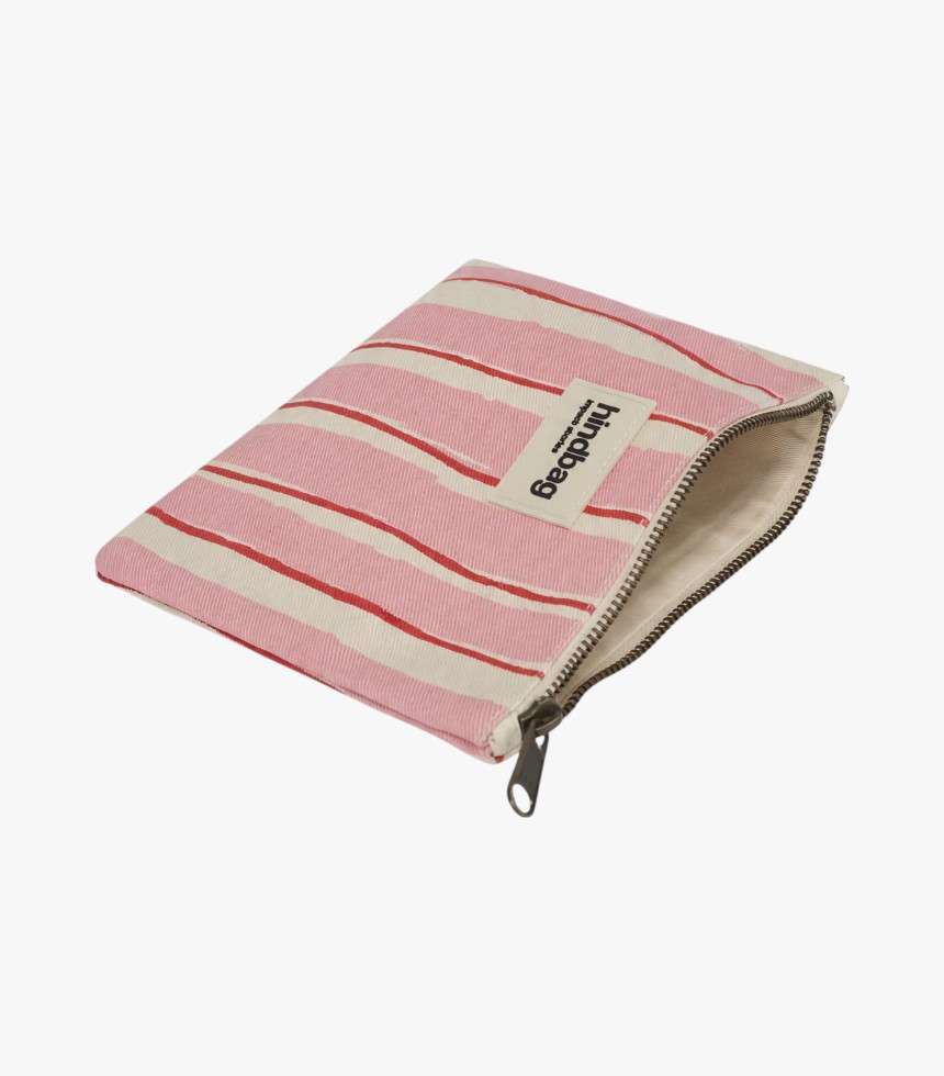 Pochette Lou rayures rouge et rose
