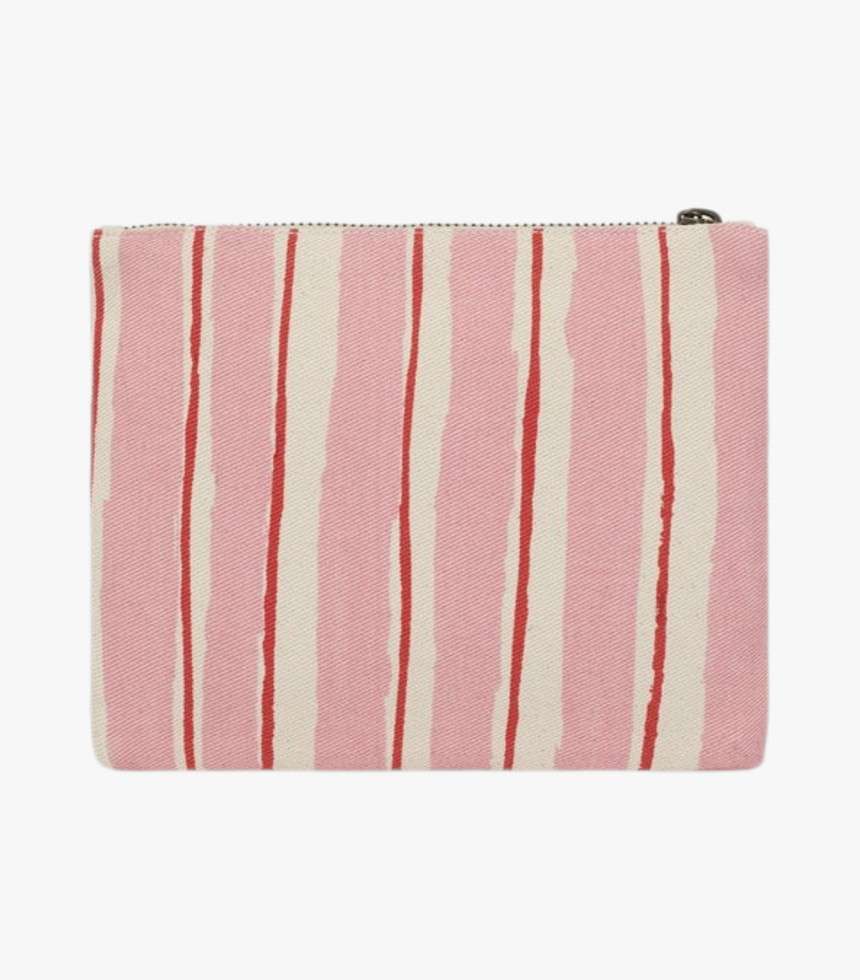 Pochette Lou rayures rouge et rose