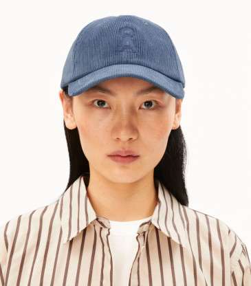 Casquette Yenaas velours côtelé bleu