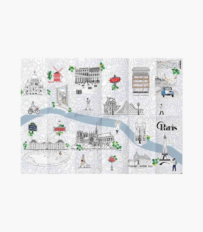 Carte géographique Paris Fragments