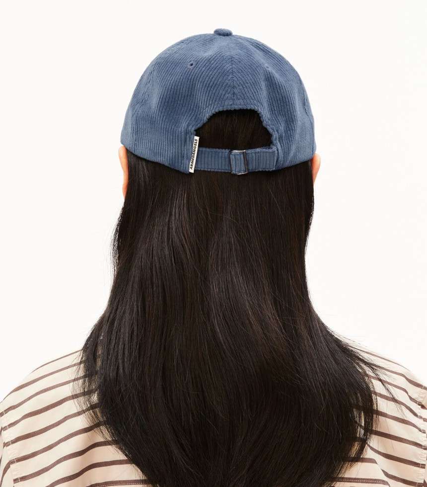 Casquette Yenaas velours côtelé bleu