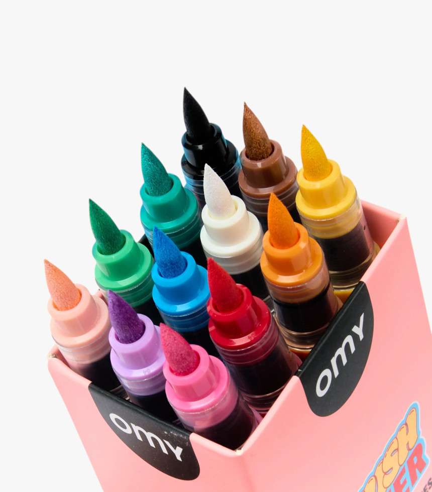 Feutres acryliques Brush Power 12 couleurs