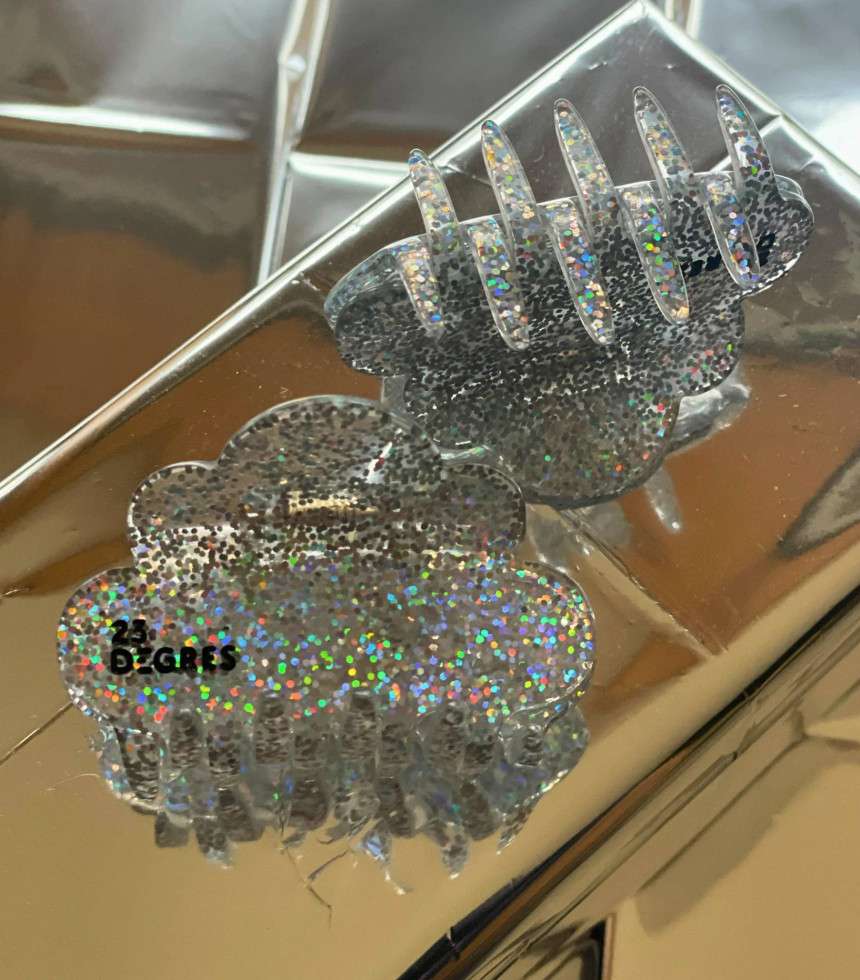 Pince nuage paillettes silver