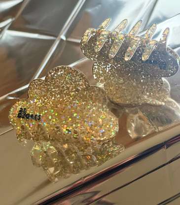 Pince nuage paillettes or