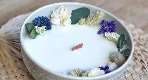 Dried flower candle Bowl