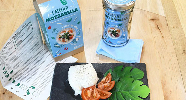 DIY Mozzarella box with organic basil